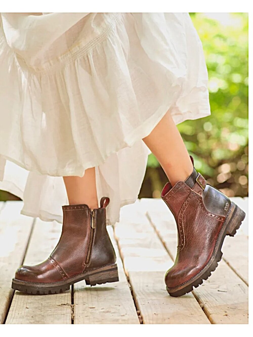 BED/STU Brianna Ankle Booties Teak Rustic